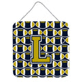 CarolineS Treasures Football Blue And Gold Letter L Wall Or Door Hanging Prints Cj1074Lds66, 6 Inch  Inch  H X 6 Inch  Inch  W