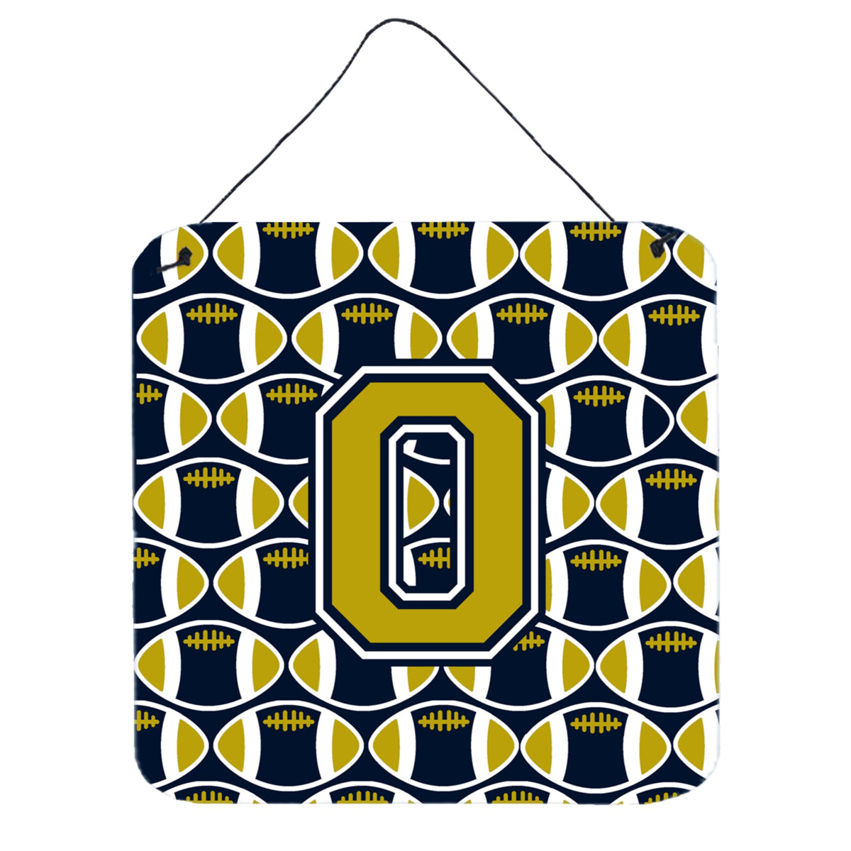 CarolineS Treasures Football Blue And Gold Letter O Wall Or Door Hanging Prints Cj1074Ods66, 6 Inch  Inch  H X 6 Inch  Inch  W