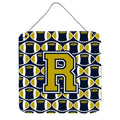 CarolineS Treasures Football Blue And Gold Letter R Wall Or Door Hanging Prints Cj1074Rds66, 6 Inch  Inch  H X 6 Inch  Inch  W