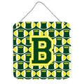 CarolineS Treasures Football Green And Yellow Letter B Wall Or Door Hanging Prints Cj1075Bds66, 6 Inch  Inch  H X 6 Inch  Inch  W