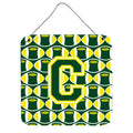 CarolineS Treasures Football Green And Yellow Letter C Wall Or Door Hanging Prints Cj1075Cds66, 6 Inch  Inch  H X 6 Inch  Inch  W