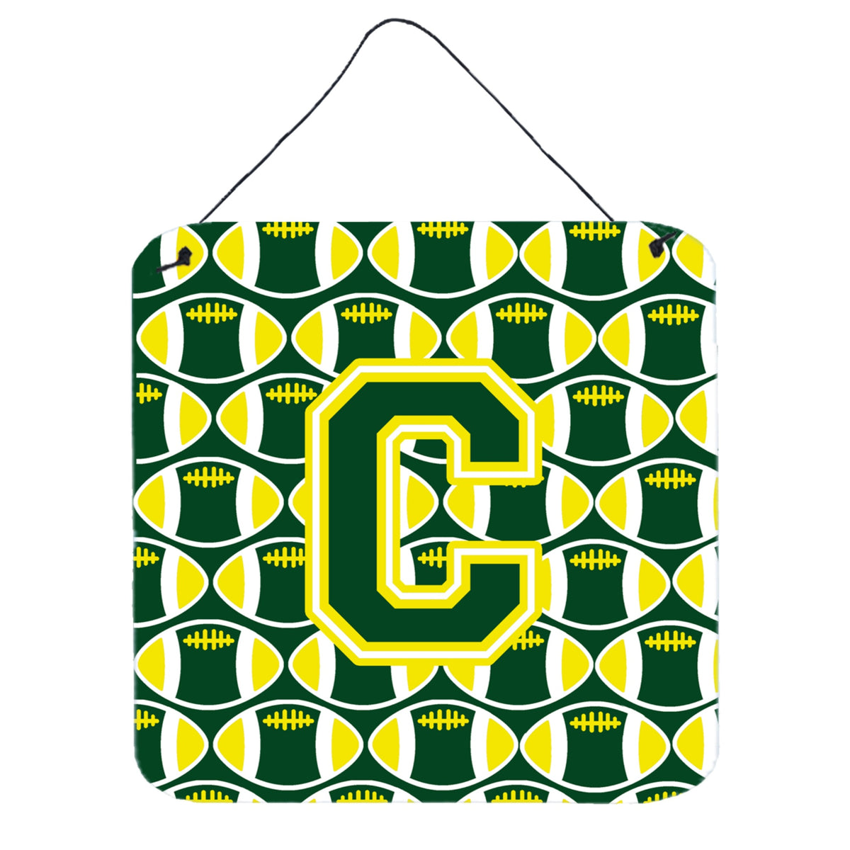 CarolineS Treasures Football Green And Yellow Letter C Wall Or Door Hanging Prints Cj1075Cds66, 6 Inch  Inch  H X 6 Inch  Inch  W