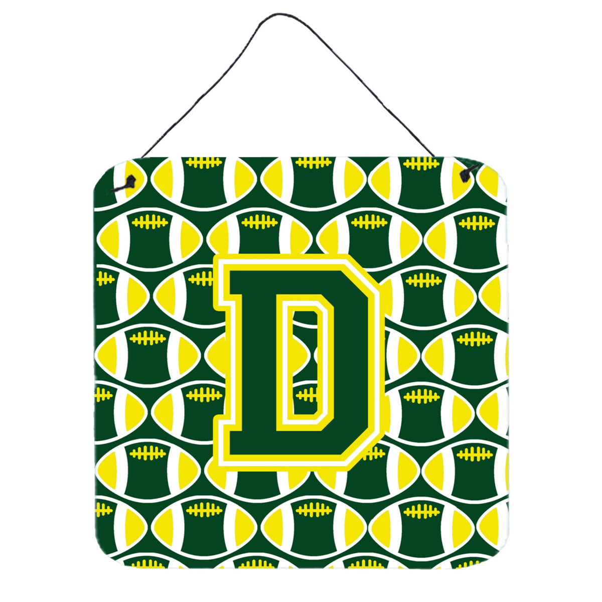 CarolineS Treasures Football Green And Yellow Letter D Wall Or Door Hanging Prints Cj1075Dds66, 6 Inch  Inch  H X 6 Inch  Inch  W