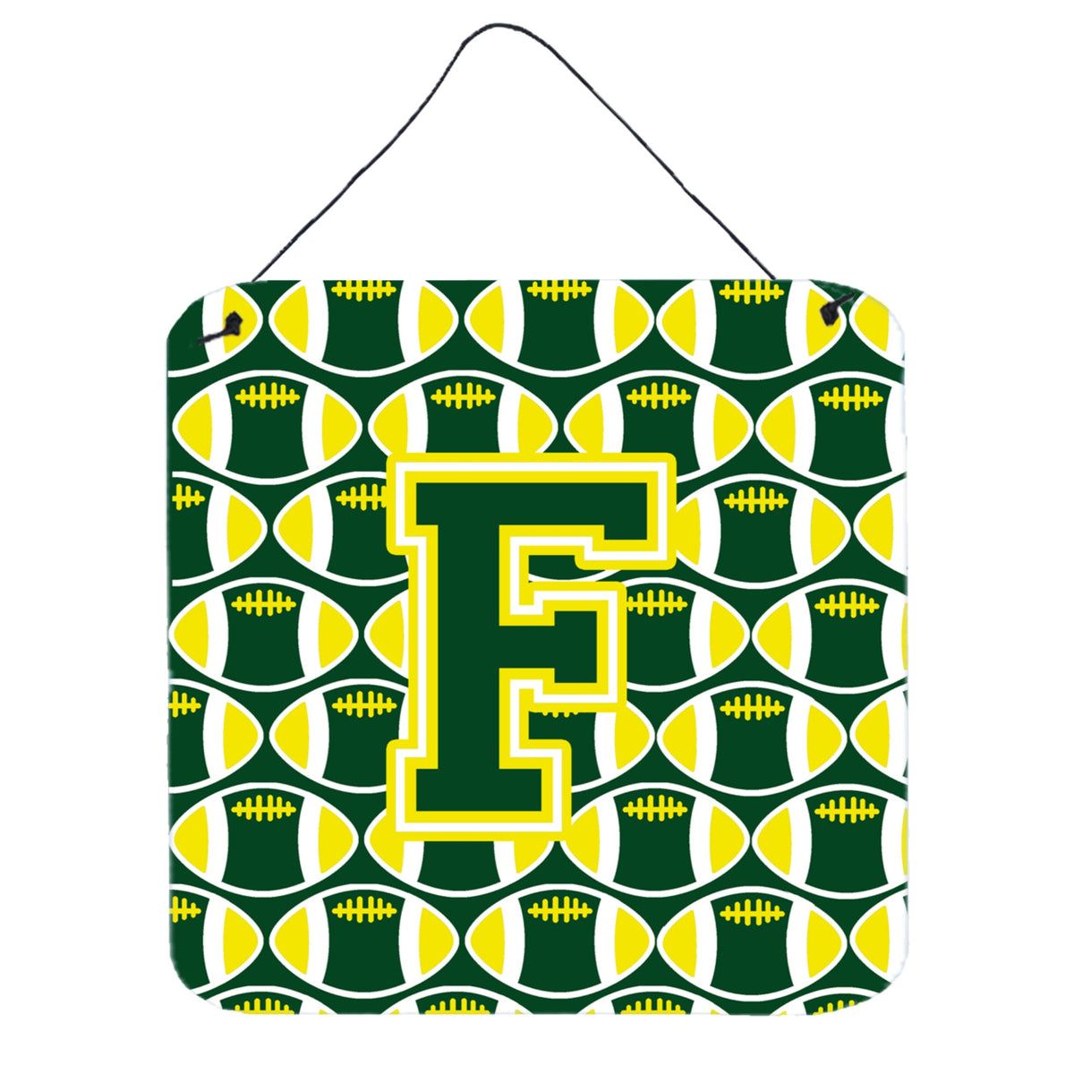 CarolineS Treasures Football Green And Yellow Letter F Wall Or Door Hanging Prints Cj1075Fds66, 6 Inch  Inch  H X 6 Inch  Inch  W