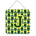 CarolineS Treasures Football Green And Yellow Letter J Wall Or Door Hanging Prints Cj1075Jds66, 6 Inch  Inch  H X 6 Inch  Inch  W
