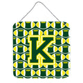 CarolineS Treasures Football Green And Yellow Letter K Wall Or Door Hanging Prints Cj1075Kds66, 6 Inch  Inch  H X 6 Inch  Inch  W