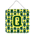 CarolineS Treasures Football Green And Yellow Letter Q Wall Or Door Hanging Prints Cj1075Qds66, 6 Inch  Inch  H X 6 Inch  Inch  W
