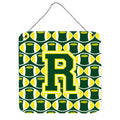 CarolineS Treasures Football Green And Yellow Letter R Wall Or Door Hanging Prints Cj1075Rds66, 6 Inch  Inch  H X 6 Inch  Inch  W