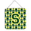 CarolineS Treasures Football Green And Yellow Letter S Wall Or Door Hanging Prints Cj1075Sds66, 6 Inch  Inch  H X 6 Inch  Inch  W