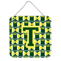 CarolineS Treasures Football Green And Yellow Letter T Wall Or Door Hanging Prints Cj1075Tds66, 6 Inch  Inch  H X 6 Inch  Inch  W