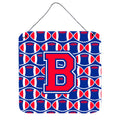 CarolineS Treasures Football Harvard Crimson And Yale Blue Letter B Wall Or Door Hanging Prints Cj1076Bds66, 6 Inch  Inch  H X 6 Inch  Inch  W