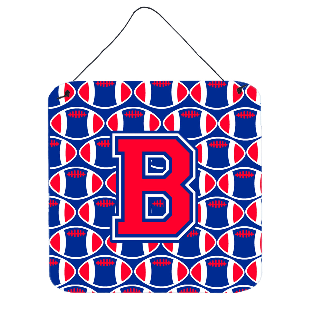 CarolineS Treasures Football Harvard Crimson And Yale Blue Letter B Wall Or Door Hanging Prints Cj1076Bds66, 6 Inch  Inch  H X 6 Inch  Inch  W