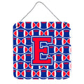 CarolineS Treasures Football Harvard Crimson And Yale Blue Letter E Wall Or Door Hanging Prints Cj1076Eds66, 6 Inch  Inch  H X 6 Inch  Inch  W