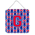 CarolineS Treasures Football Harvard Crimson And Yale Blue Letter G Wall Or Door Hanging Prints Cj1076Gds66, 6 Inch  Inch  H X 6 Inch  Inch  W