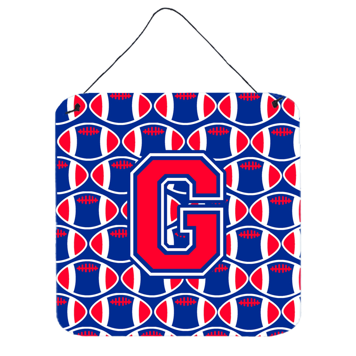 CarolineS Treasures Football Harvard Crimson And Yale Blue Letter G Wall Or Door Hanging Prints Cj1076Gds66, 6 Inch  Inch  H X 6 Inch  Inch  W