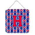 CarolineS Treasures Football Harvard Crimson And Yale Blue Letter H Wall Or Door Hanging Prints Cj1076Hds66, 6 Inch  Inch  H X 6 Inch  Inch  W
