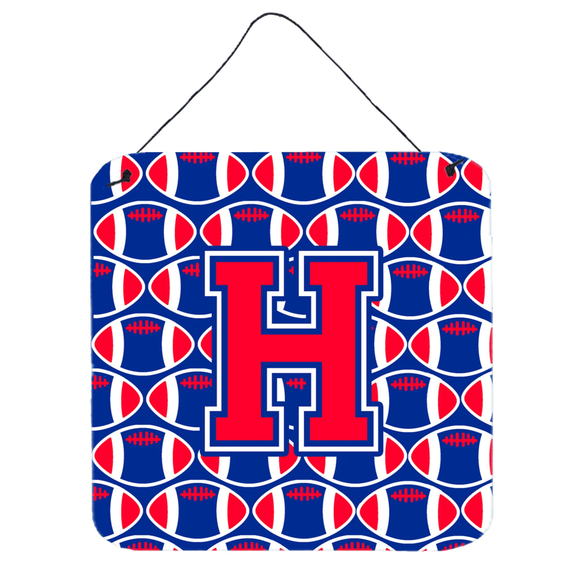 CarolineS Treasures Football Harvard Crimson And Yale Blue Letter H Wall Or Door Hanging Prints Cj1076Hds66, 6 Inch  Inch  H X 6 Inch  Inch  W