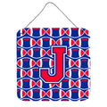 CarolineS Treasures Football Harvard Crimson And Yale Blue Letter J Wall Or Door Hanging Prints Cj1076Jds66, 6 Inch  Inch  H X 6 Inch  Inch  W
