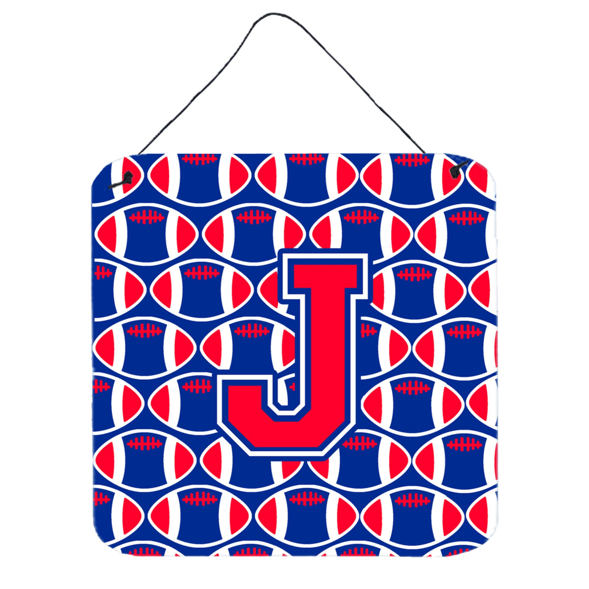 CarolineS Treasures Football Harvard Crimson And Yale Blue Letter J Wall Or Door Hanging Prints Cj1076Jds66, 6 Inch  Inch  H X 6 Inch  Inch  W
