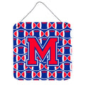 CarolineS Treasures Football Harvard Crimson And Yale Blue Letter M Wall Or Door Hanging Prints Cj1076Mds66, 6 Inch  Inch  H X 6 Inch  Inch  W