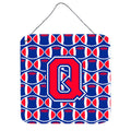 CarolineS Treasures Football Harvard Crimson And Yale Blue Letter Q Wall Or Door Hanging Prints Cj1076Qds66, 6 Inch  Inch  H X 6 Inch  Inch  W