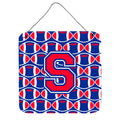 CarolineS Treasures Football Harvard Crimson And Yale Blue Letter S Wall Or Door Hanging Prints Cj1076Sds66, 6 Inch  Inch  H X 6 Inch  Inch  W