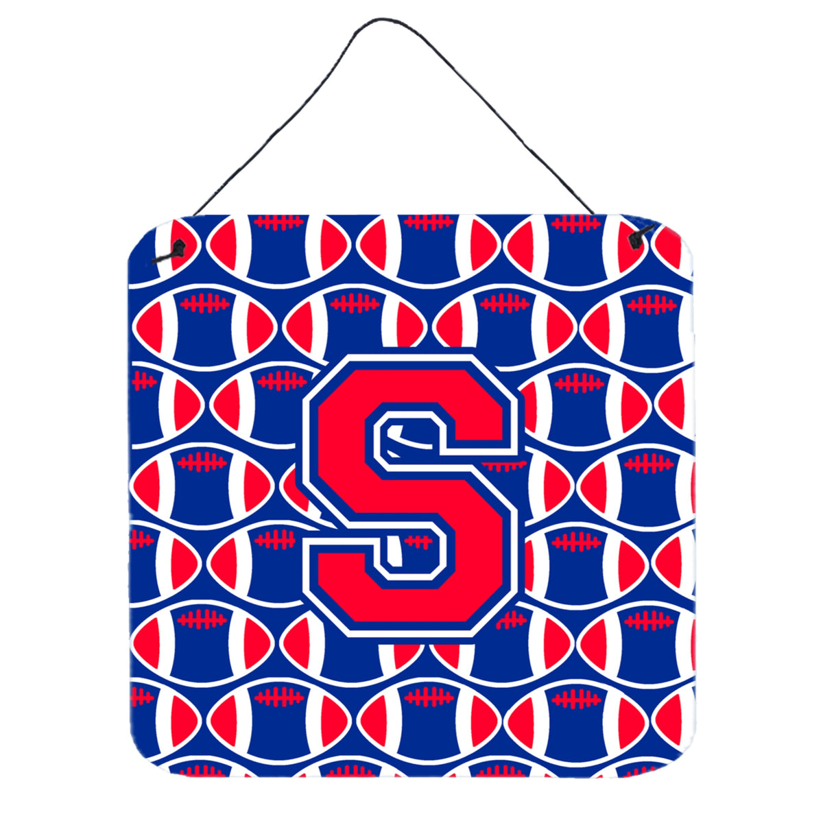 CarolineS Treasures Football Harvard Crimson And Yale Blue Letter S Wall Or Door Hanging Prints Cj1076Sds66, 6 Inch  Inch  H X 6 Inch  Inch  W