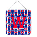 CarolineS Treasures Football Harvard Crimson And Yale Blue Letter W Wall Or Door Hanging Prints Cj1076Wds66, 6 Inch  Inch  H X 6 Inch  Inch  W