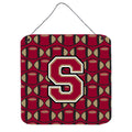 CarolineS Treasures Football Garnet And Gold Letter S Wall Or Door Hanging Prints Cj1078Sds66, 6 Inch  Inch  H X 6 Inch  Inch  W