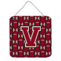 CarolineS Treasures Football Garnet And Gold Letter V Wall Or Door Hanging Prints Cj1078Vds66, 6 Inch  Inch  H X 6 Inch  Inch  W