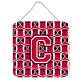 CarolineS Treasures Football Crimson And White Letter C Wall Or Door Hanging Prints Cj1079Cds66, 6 Inch  Inch  H X 6 Inch  Inch  W