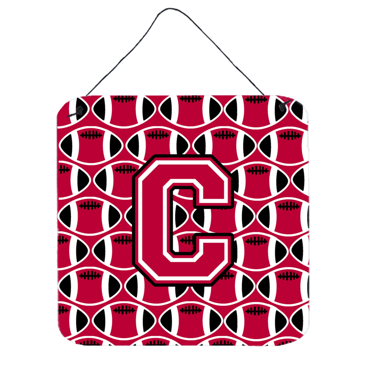 CarolineS Treasures Football Crimson And White Letter C Wall Or Door Hanging Prints Cj1079Cds66, 6 Inch  Inch  H X 6 Inch  Inch  W