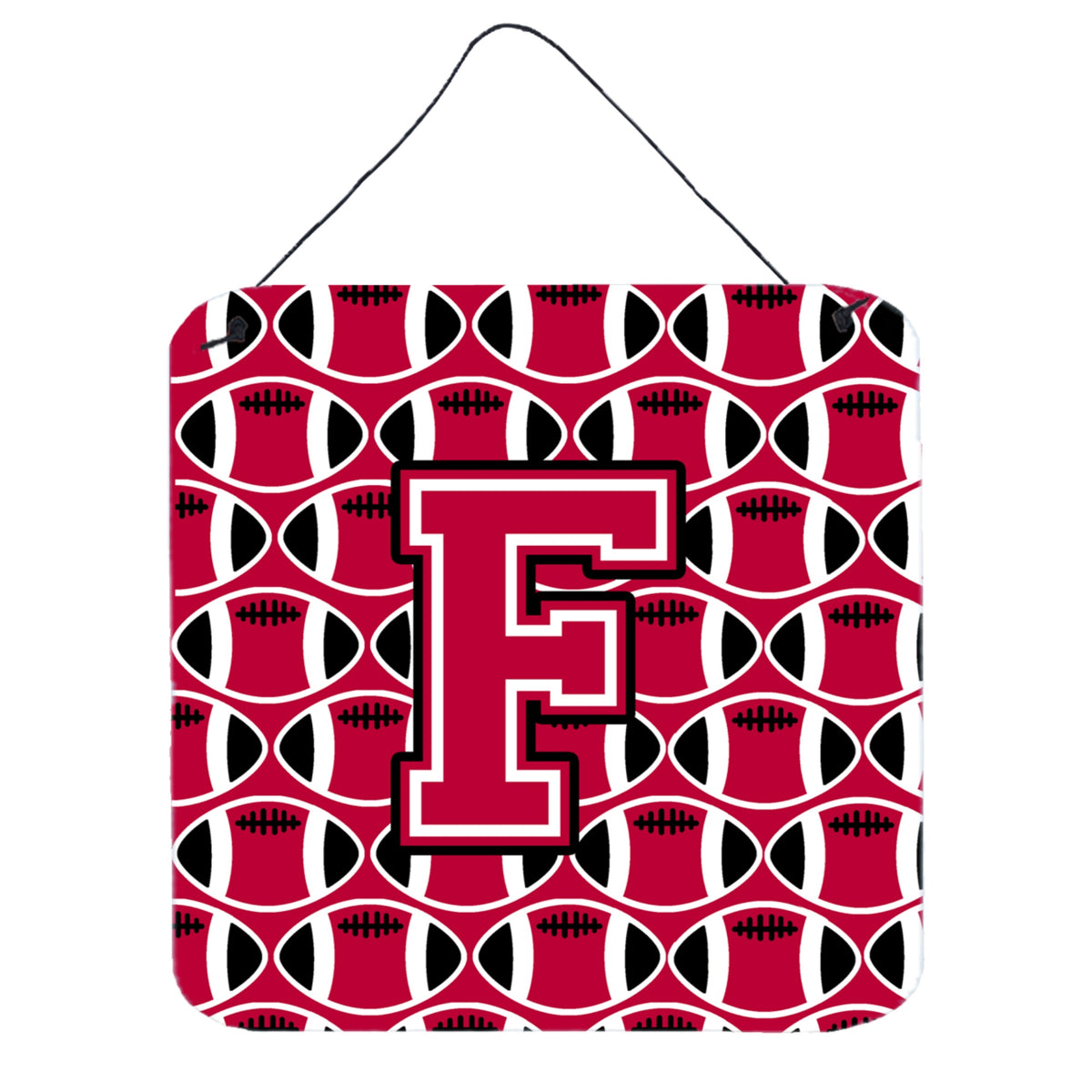 CarolineS Treasures Football Crimson And White Letter F Wall Or Door Hanging Prints Cj1079Fds66, 6 Inch  Inch  H X 6 Inch  Inch  W