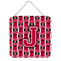 CarolineS Treasures Football Crimson And White Letter J Wall Or Door Hanging Prints Cj1079Jds66, 6 Inch  Inch  H X 6 Inch  Inch  W