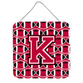 CarolineS Treasures Football Crimson And White Letter K Wall Or Door Hanging Prints Cj1079Kds66, 6 Inch  Inch  H X 6 Inch  Inch  W