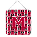 CarolineS Treasures Football Crimson And White Letter M Wall Or Door Hanging Prints Cj1079Mds66, 6 Inch  Inch  H X 6 Inch  Inch  W