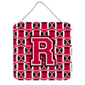 CarolineS Treasures Football Crimson And White Letter R Wall Or Door Hanging Prints Cj1079Rds66, 6 Inch  Inch  H X 6 Inch  Inch  W