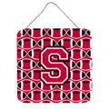 CarolineS Treasures Football Crimson And White Letter S Wall Or Door Hanging Prints Cj1079Sds66, 6 Inch  Inch  H X 6 Inch  Inch  W