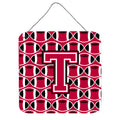 CarolineS Treasures Football Crimson And White Letter T Wall Or Door Hanging Prints Cj1079Tds66, 6 Inch  Inch  H X 6 Inch  Inch  W