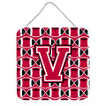 CarolineS Treasures Football Crimson And White Letter V Wall Or Door Hanging Prints Cj1079Vds66, 6 Inch  Inch  H X 6 Inch  Inch  W