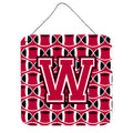 CarolineS Treasures Football Crimson And White Letter W Wall Or Door Hanging Prints Cj1079Wds66, 6 Inch  Inch  H X 6 Inch  Inch  W