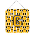 CarolineS Treasures Football Black, Old Gold And White Letter G Wall Or Door Hanging Prints Cj1080Gds66, 6 Inch  Inch  H X 6 Inch  Inch  W