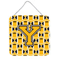 CarolineS Treasures Football Black, Old Gold And White Letter Y Wall Or Door Hanging Prints Cj1080Yds66, 6 Inch  Inch  H X 6 Inch  Inch  W