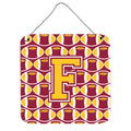 CarolineS Treasures Football Maroon And Gold Letter F Wall Or Door Hanging Prints Cj1081Fds66, 6 Inch  Inch  H X 6 Inch  Inch  W