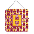 CarolineS Treasures Football Maroon And Gold Letter H Wall Or Door Hanging Prints Cj1081Hds66, 6 Inch  Inch  H X 6 Inch  Inch  W