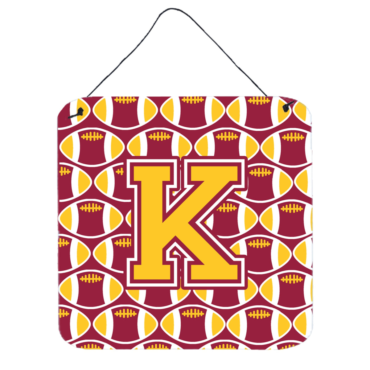 CarolineS Treasures Football Maroon And Gold Letter K Wall Or Door Hanging Prints Cj1081Kds66, 6 Inch  Inch  H X 6 Inch  Inch  W