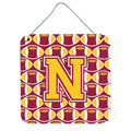 CarolineS Treasures Football Maroon And Gold Letter N Wall Or Door Hanging Prints Cj1081Nds66, 6 Inch  Inch  H X 6 Inch  Inch  W