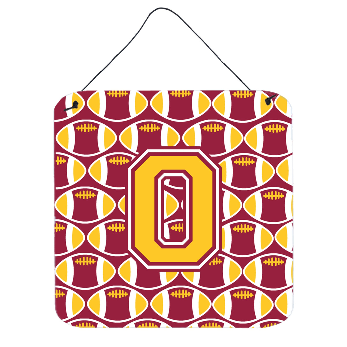 CarolineS Treasures Football Maroon And Gold Letter O Wall Or Door Hanging Prints Cj1081Ods66, 6 Inch  Inch  H X 6 Inch  Inch  W