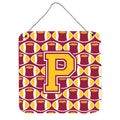 CarolineS Treasures Football Maroon And Gold Letter P Wall Or Door Hanging Prints Cj1081Pds66, 6 Inch  Inch  H X 6 Inch  Inch  W