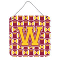 CarolineS Treasures Football Maroon And Gold Letter W Wall Or Door Hanging Prints Cj1081Wds66, 6 Inch  Inch  H X 6 Inch  Inch  W
